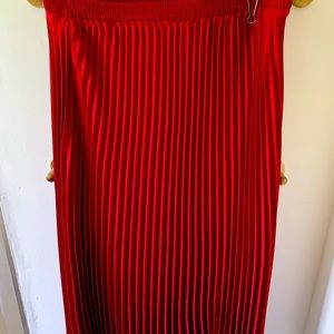 Ruby red pleated skirt
